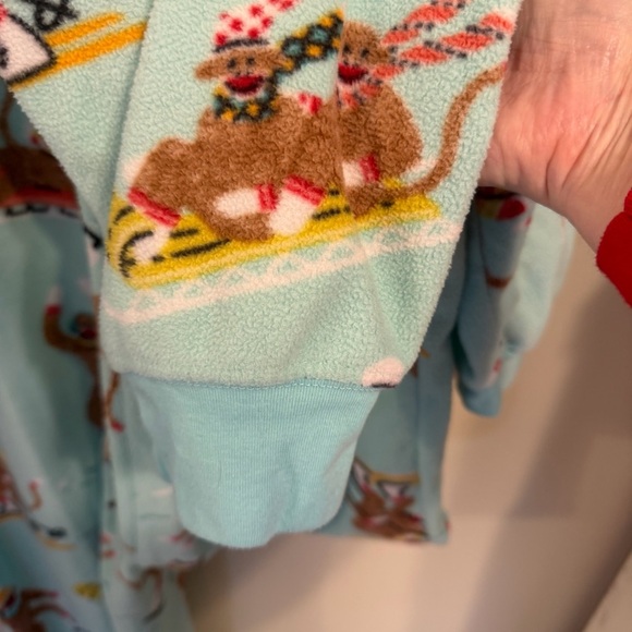 Nick & Nora Sock Monkey Cozy Novelty Fleece Pajama Winter Lounge Wear Size Small - Picture 10 of 10